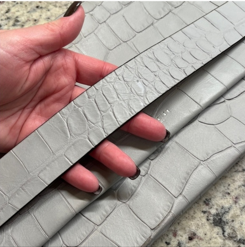 Coach Leather Clutch - Gray Croc-Embossed LIKE NEW - Picture 6 of 14